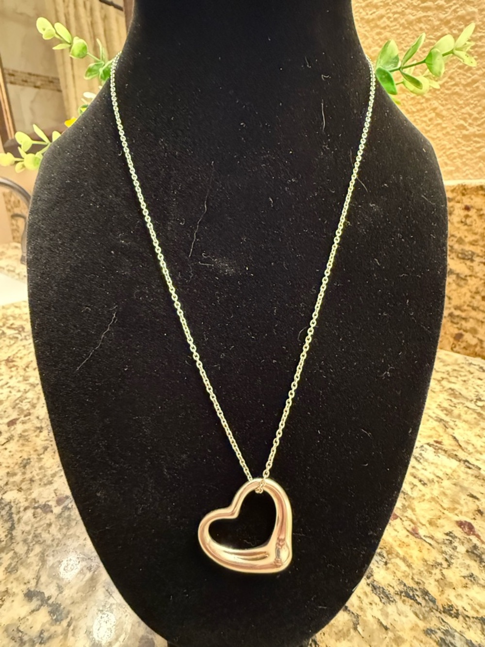 Tiffany and Co large Heart Pendant Necklace Elsa Peretti